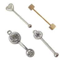 Brass piercing barbell