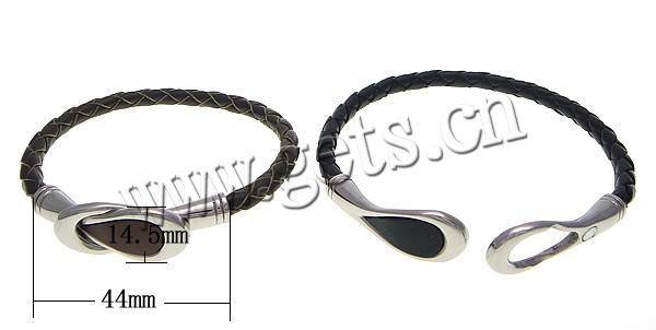 Rindsleder-Armbänder, Kuhhaut, 316 Edelstahl Verschluss, unterschiedliche Länge der Wahl, keine, 5mm, 44x14.5mm, verkauft von Strang