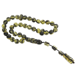 Tasbih, resina, Esférico, imitación de ámbar, 10x11mm, longitud:14 Inch, aproximado 36PCs/Sarta, Vendido por Sarta