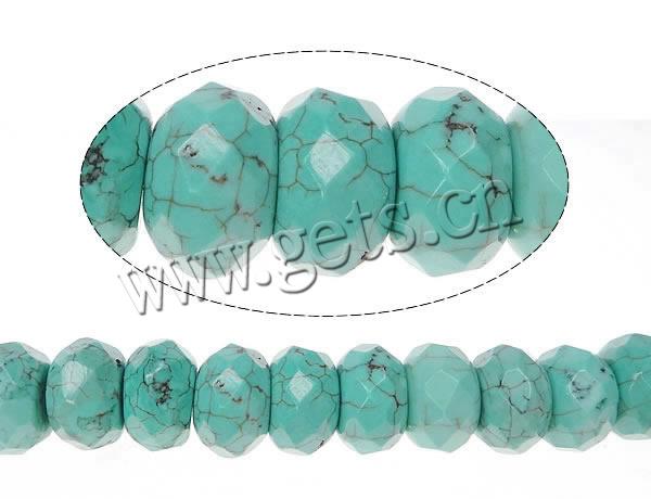 Perles turquoise naturelles teintées, Rond, multiple tailles pour le choix & facettes, bleu, Trou:Environ 1mm, Longueur:Environ 15.5 pouce, Vendu par brin