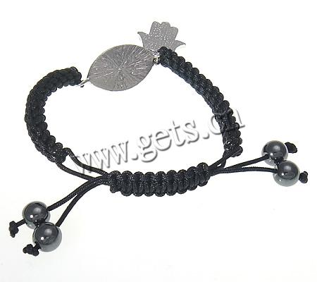 Pulseras Estilo Hamsa, aleación de zinc, con cordón de nylon, Mano, chapado, esmalte & con diamantes de imitación, más colores para la opción, longitud:aproximado 7-10 Inch, Vendido por Sarta