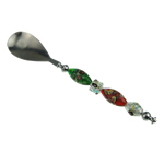 Muranoglas Geschirr, Lampwork, mit Edelstahl, 50x289mm, 22.5x45mm, verkauft von PC