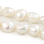 Perles nacres baroques de culture d'eau douce , perle d'eau douce cultivée, naturel, blanc, Niveau AA, 11mm Environ 0.8mm .5 pouce, Vendu par brin