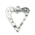 Zinc Alloy Heart Pendants, plated nickel, lead & cadmium free Approx 2mm 