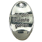 Fimo Cabochon, Zinklegierung, oval, plattiert, keine, 16x26x2.5mm, Bohrung:ca. 1.5mm, verkauft von kg