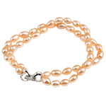 Cultured Freshwater Pearl Brass Bracelet, brass clasp , 5-6mm .5 Inch 