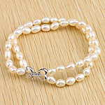 Cultured Freshwater Pearl Brass Bracelet, brass clasp , 5-6mm .5 Inch 