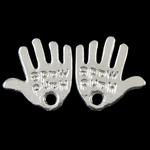 Zinklegierung Hand Anhänger, plattiert, keine, frei von Nickel, Blei & Kadmium, 12x12x1mm, Bohrung:ca. 1mm, ca. 834PCs/kg, verkauft von kg