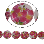 Fancy Printing Shell Beads, Coin & double-sided Approx 1mm Approx 15 Inch 