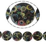 Fancy Printing Shell Beads, Coin & double-sided Approx 1mm Approx 15 Inch 