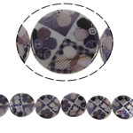 Fancy Printing Shell Beads, Coin & double-sided Approx 1mm Approx 15 Inch 