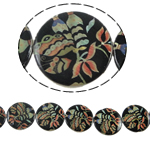 Fancy Printing Shell Beads, Coin & double-sided Approx 1mm Approx 15 Inch 