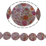 Fancy Printing Shell Beads, Coin & double-sided Approx 1mm Approx 15 Inch 