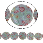 Fancy Printing Shell Beads, Coin & double-sided Approx 1mm Approx 15 Inch 