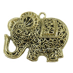 Zinc Alloy Pendant Rhinestone Setting, Elephant, plated, hollow Approx 4mm 