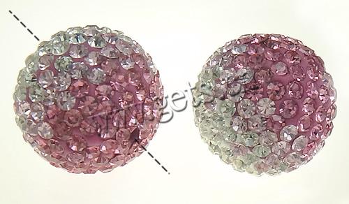 Perles d'argile Pave strass, Clay Pave, Rond, normes différentes pour le choix & avec les strass de Moyen-Orient & deux tons, Vendu par PC