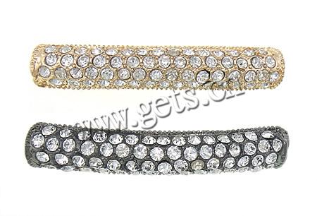 Rhinestone Zinc Alloy Connector, Rectangle, plated, Customized & with rhinestone & 1/1 loop, more colors for choice, 7.5x43x7mm, Hole:Approx 3mm, Sold By PC