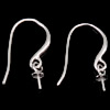 Sterling Silver Hook Earwire, 925 Sterling Silver, plated 17.5mm, 0.5mm 