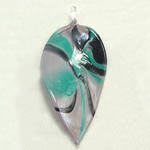 Handmade Lampwork Pendant, Leaf Approx 3MM 