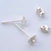 Sterling Silver Earring Stud Component, 925 Sterling Silver, plated 