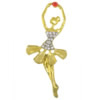 Rhinestone Zinc Alloy Ornaments, Girl, gold color plated, flat back & with rhinestone 