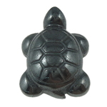 Cabujón de Hematites, Hematita no magnética, Tortuga, Negro, Grado A, 13x18x7mm, Vendido por UD