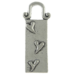 Colgante de la aleación del cinc, aleación de zinc, Rectángular, chapado, con patrón de corazón, más colores para la opción, libre de níquel, plomo & cadmio, 33x10x2mm, agujero:aproximado 7x5mm, Vendido por KG