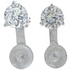 Boucles d'oreilles en Argent, argent sterling 925, Plat rond, Placage, avec zircone cubique, plus de couleurs à choisir 0.7mm, 5.5mm, Vendu par paire