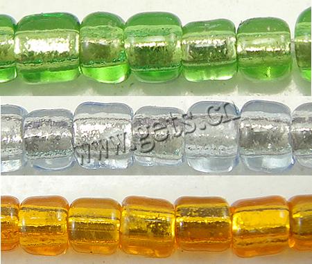 Silbereinzug Glas Rocailles, Glas-Rocailles, Etwas rund, verschiedene Größen vorhanden, keine, Bohrung:ca. 1mm, 30000PCs/Tasche, verkauft von Tasche