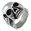 Anillo de dedo de acero inoxidable hombre, Calavera, esmalte, color original, 26mm, agujero:aproximado 18mm, tamaño:8, Vendido por UD