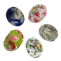 Silver Plated Core Lampwork European Beads