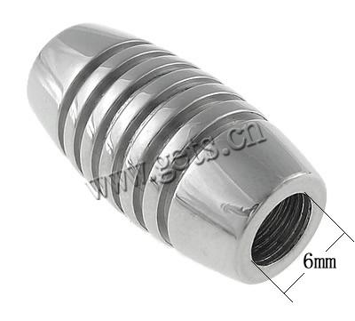 Cierre magnético redondo de acero inoxidable, acero inoxidable 316, Tambor, chapado, Modificado para requisitos particulares, más colores para la opción, 11x21mm, agujero:aproximado 6mm, Vendido por UD