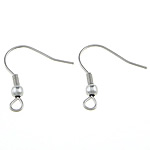 Stainless Steel Hook Earwire, with loop, original color 0.7mm Approx 2.2mm 