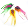 Plumas colgantes, Pluma de Gallina, con fundición, chapado en color de platina, más colores para la opción, 4x130mm, agujero:aproximado 3mm, Vendido por UD