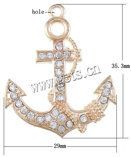 Zinc Alloy Ship Wheel & Anchor Pendant, plated, nautical pattern, more colors for choice, 35.3x29x3mm, Hole:Approx 2mm, Sold By PC