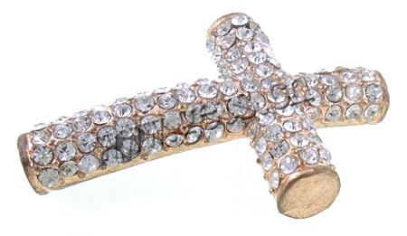 Strass Zinklegierung Perlen, Kreuz, plattiert, keine, 40x27x8mm, Bohrung:ca. 3mm, verkauft von PC