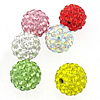 Half Drilled Rhinestone Beads, with Rhinestone Clay Pave Bead, Round, with A grade rhinestone & half-drilled Approx 1.5mm 