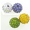 Half Drilled Rhinestone Beads, with Rhinestone Clay Pave Bead, Round, with Mideast rhinestone & half-drilled PP11, 6mm Approx 1mm 