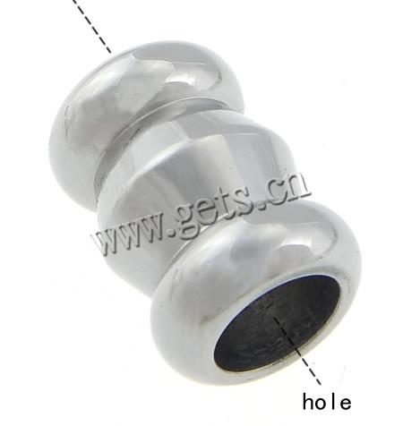 Abalorio separador tubo de acero inoxidable, acero inoxidable 304, chapado, Modificado para requisitos particulares, más colores para la opción, 10.5x15mm, agujero:aproximado 6.5mm, Vendido por UD