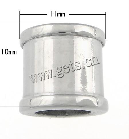 Edelstahl Kugel mit großem Loch, 304 Edelstahl, Rohr, plattiert, Kundenindividuell, keine, 10x11mm, Bohrung:ca. 6.5mm, verkauft von PC