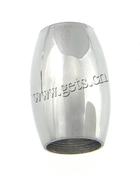 perles de grand trou en inox , Acier inoxydable 304, tambour, Placage, Personnalisé, plus de couleurs à choisir, 15x9.8mm, Trou:Environ 6.5mm, Vendu par PC