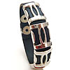 Men Bracelet, Cowhide, with Zinc Alloy, platinum color plated Approx 7-9 Inch 