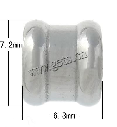 Edelstahl Kugel mit großem Loch, 304 Edelstahl, Rohr, plattiert, Kundenindividuell, keine, 6.3x7.2mm, Bohrung:ca. 4.2mm, verkauft von PC