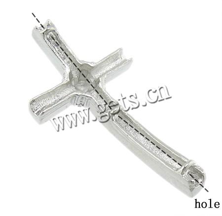 Conector de aleación de Zinc de diamantes de imitación, Cruces, chapado, Modificado para requisitos particulares & con diamantes de imitación, más colores para la opción, 24x47x6mm, agujero:aproximado 2mm, Vendido por UD