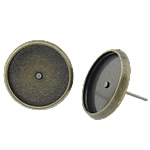 Brass Earring Stud Component, Flat Round, plated 0.8mm, Inner Approx 10mm 