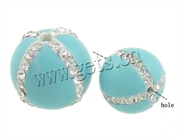 Perles en Turquoise naturelle, turquoise synthétique, avec argile, Rond, normes différentes pour le choix & avec les strass de catégorie A, bleu, Trou:Environ 1.2mm, Vendu par PC