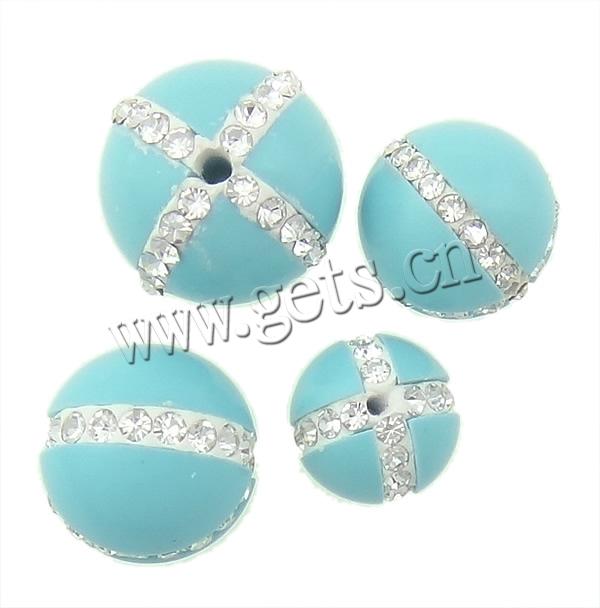 Perles en Turquoise naturelle, turquoise synthétique, avec argile, Rond, normes différentes pour le choix & avec les strass de catégorie A, bleu, Trou:Environ 1.2mm, Vendu par PC