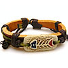 Men Bracelet, Cowhide, with Waxed Cotton Cord & Resin, imitation bone & adjustable & enamel Approx 6-9 Inch 