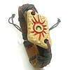 Men Bracelet, Cowhide, with Waxed Cotton Cord & Resin, imitation bone & adjustable & enamel Approx 6-9 Inch 