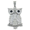 Pendentifs d'animaux en acier inoxydable , hibou, émail & avec strass Environ Vendu par PC